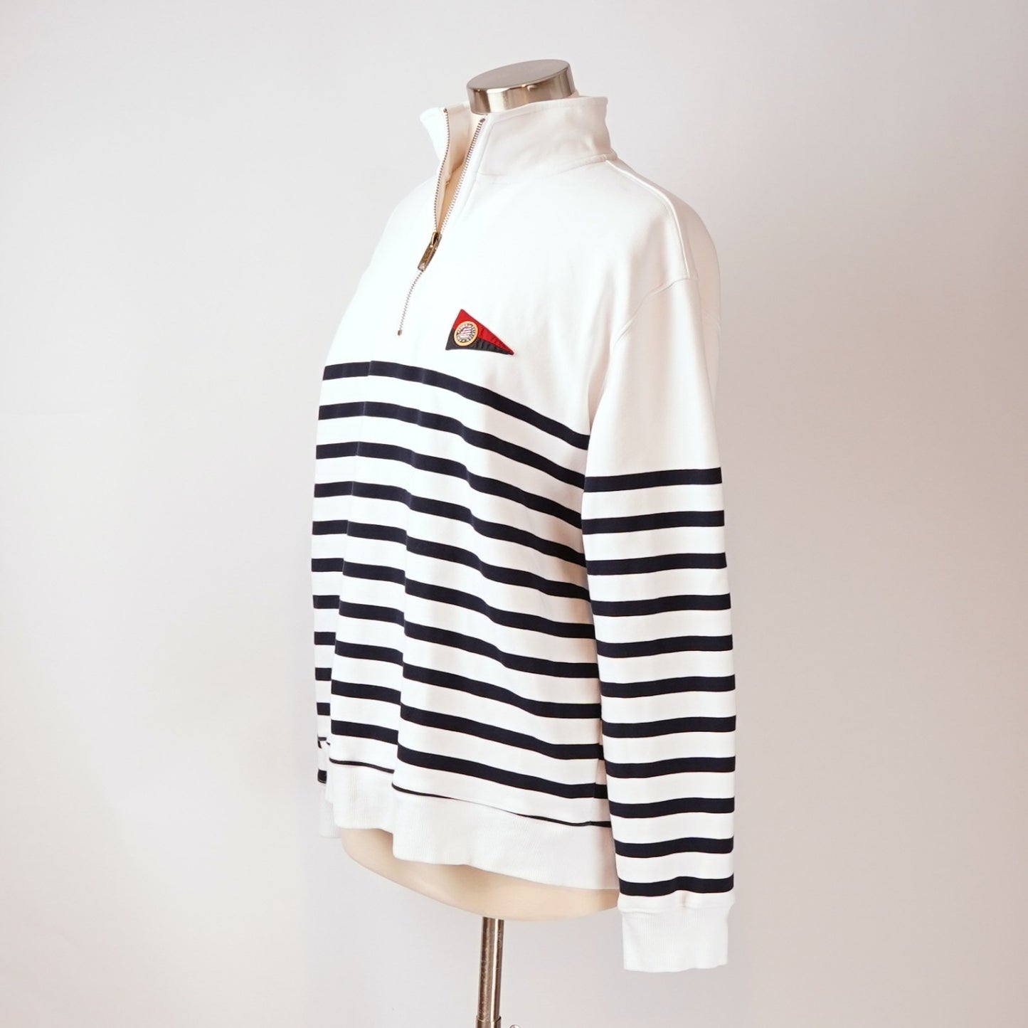Kiel James Patrick Saltwater Striped Quarter Zip Nautical - Medium