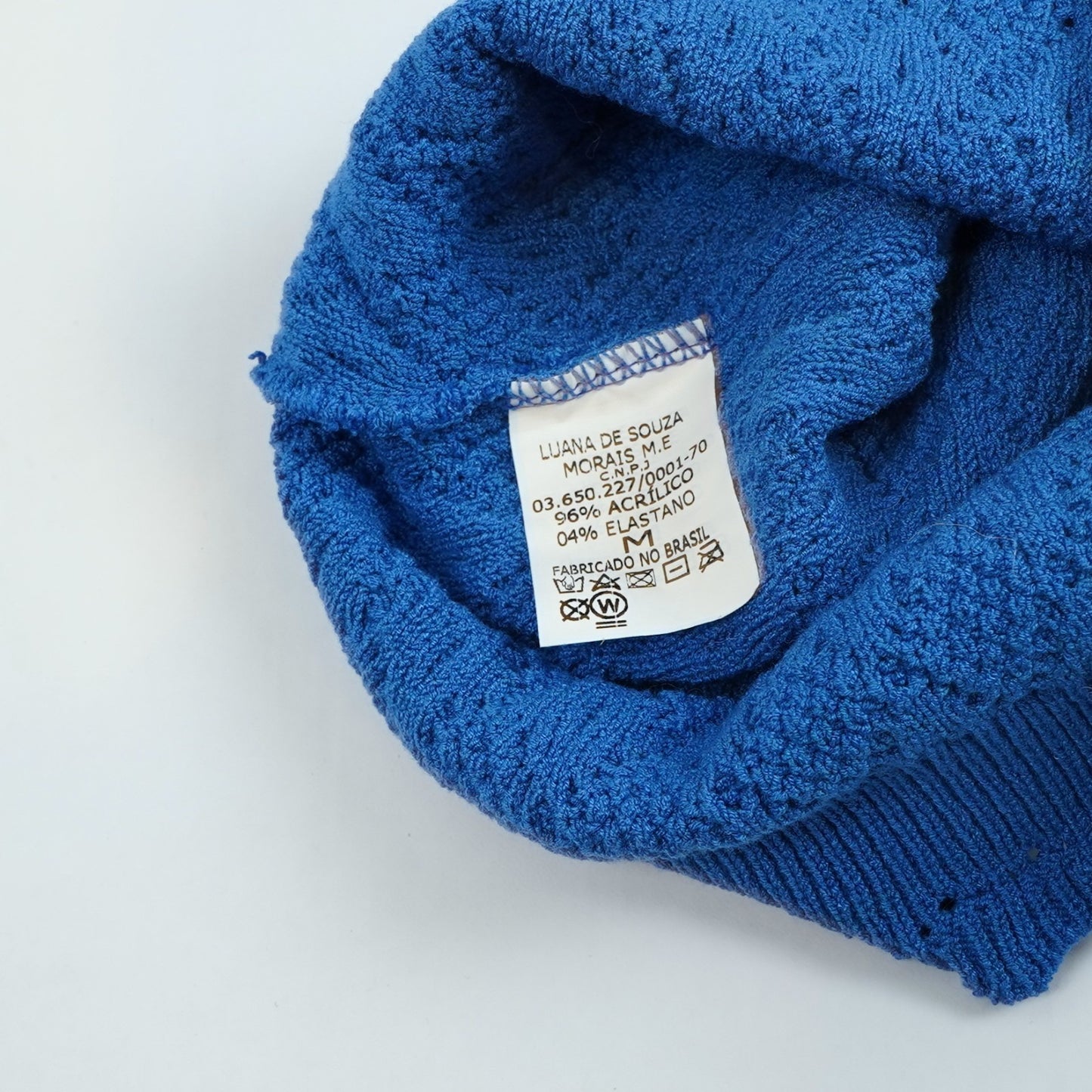 Blue Sleeveless Scalloped Hem Knit Blouse - M