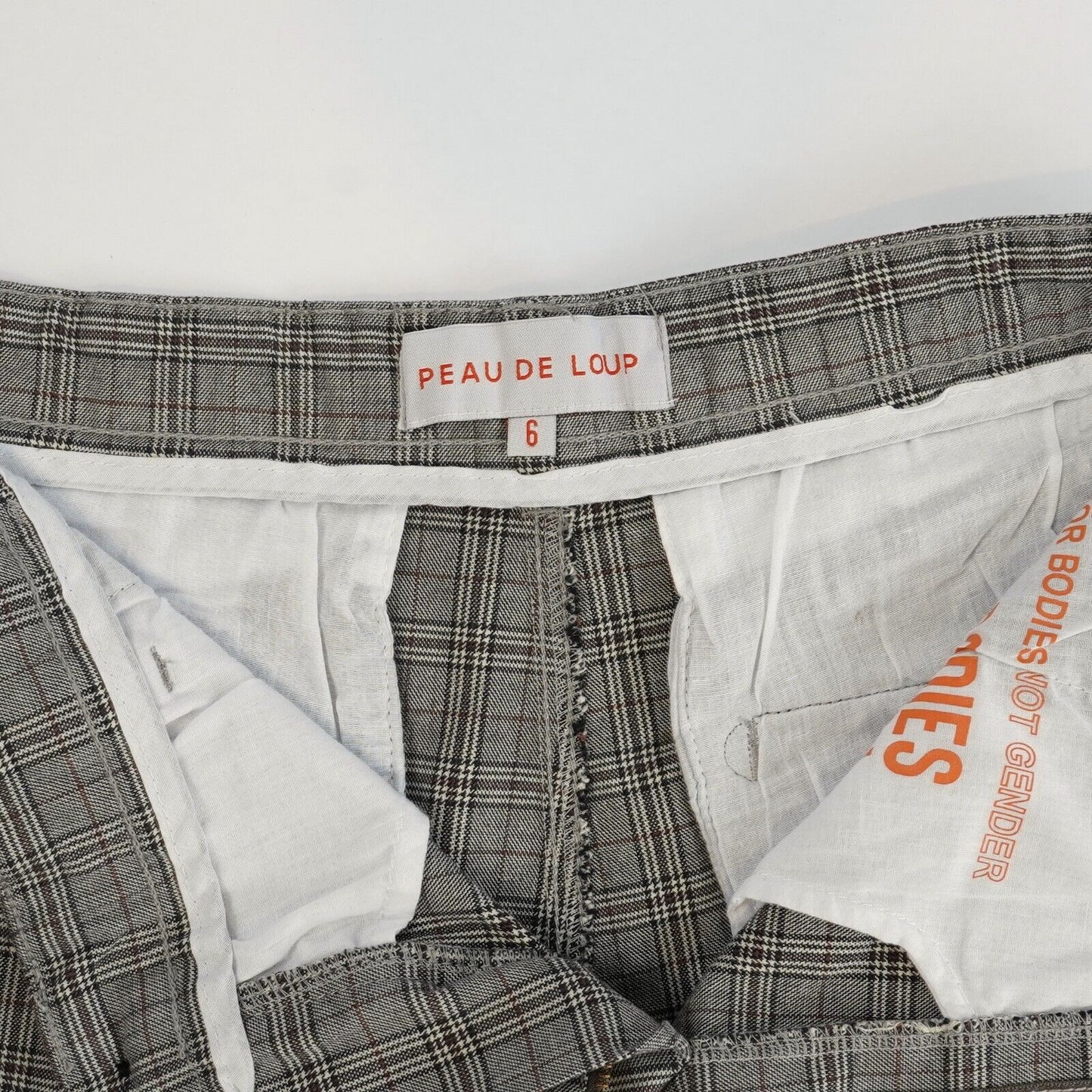 Peau De Loup Unisex Plaid Trouser Pants - 6 - EUC