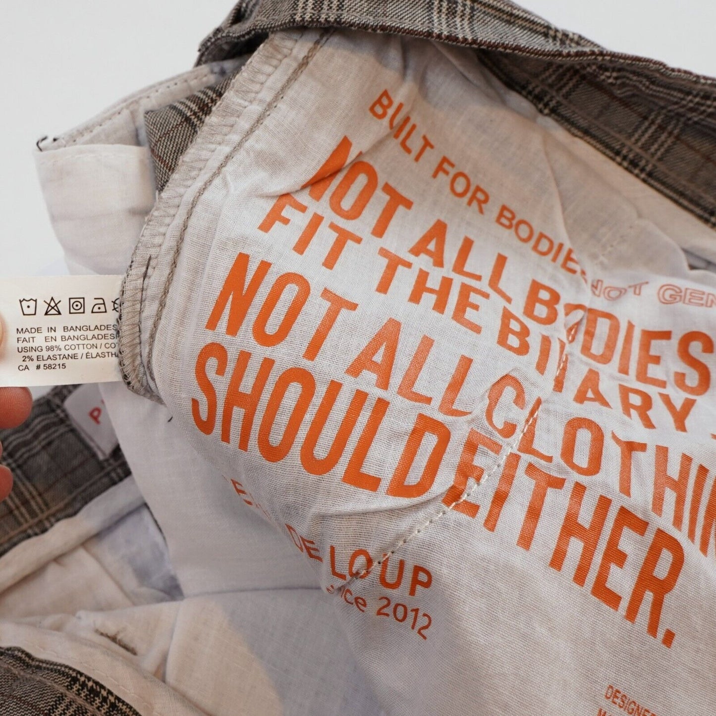 Peau De Loup Unisex Plaid Trouser Pants - 6 - EUC