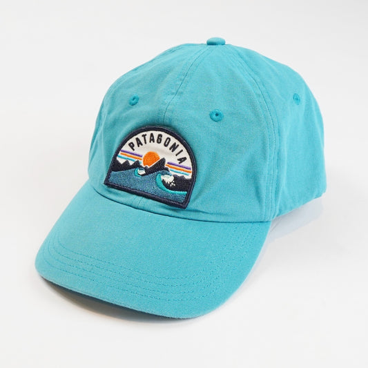 Patagonia Teal Blue Boardie Badge Patch Baseball Cap Adjustable Organic Cotton