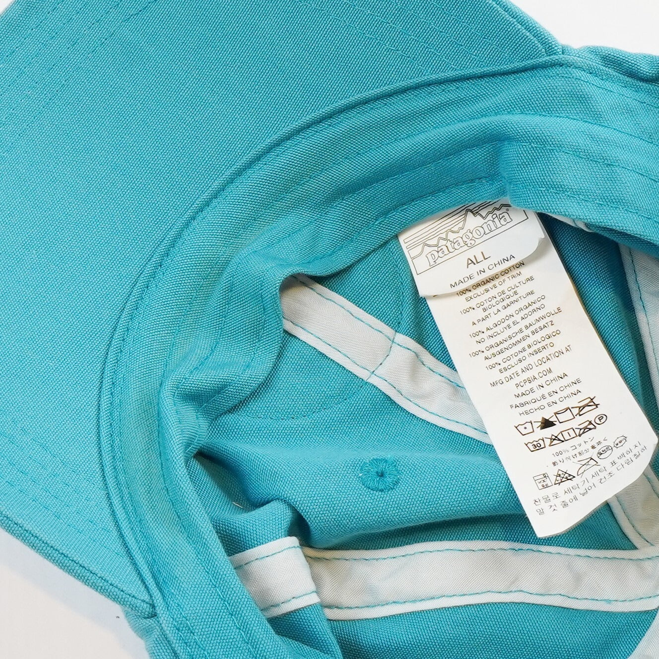 Patagonia Teal Blue Boardie Badge Patch Baseball Cap Adjustable Organic Cotton