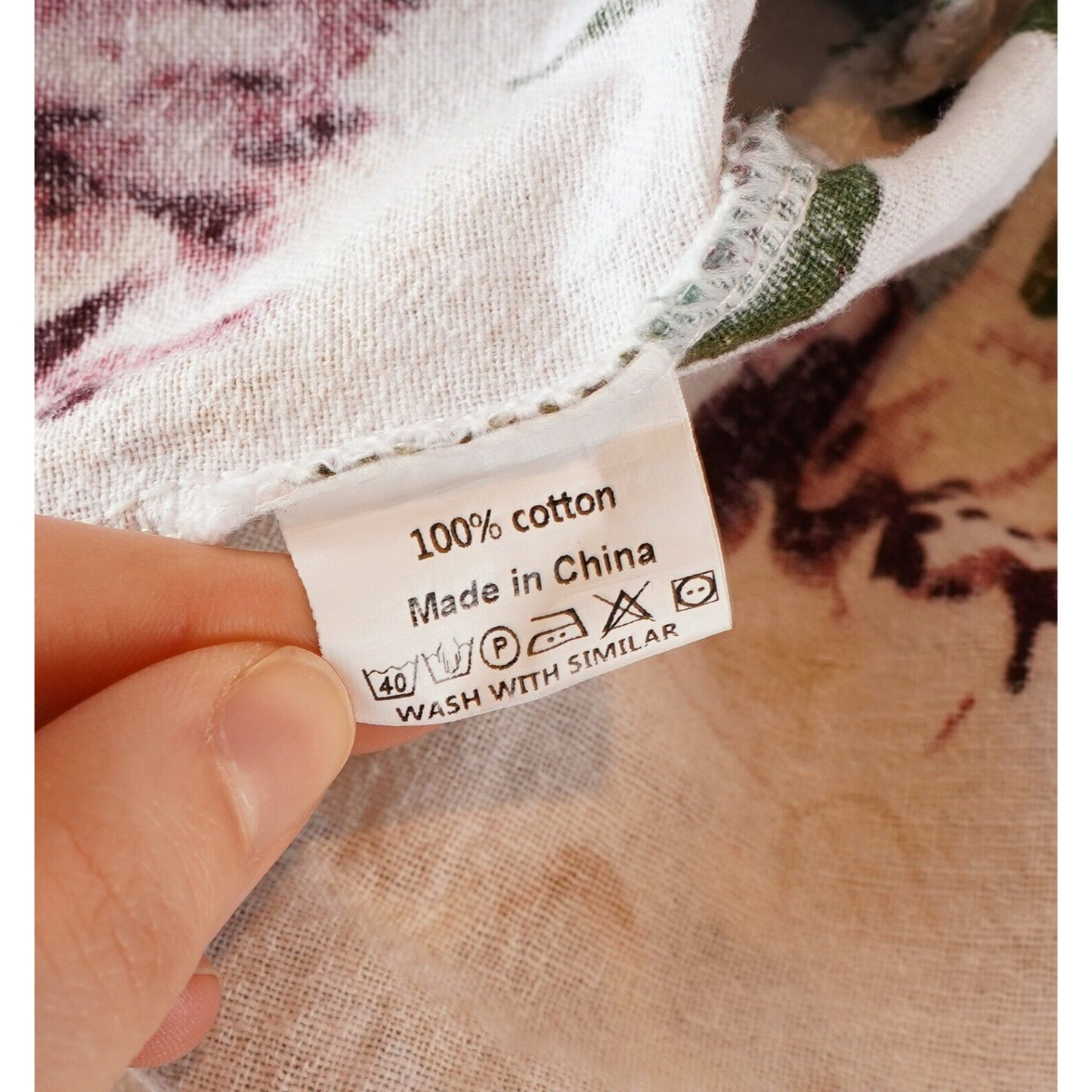 All Over Floral Print Cotton Shift Dress - L