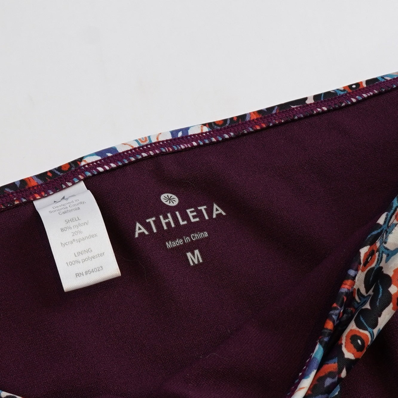 Athleta Marrakesh Shirred Hipster Bikini Bottom Purple Geo Print - M