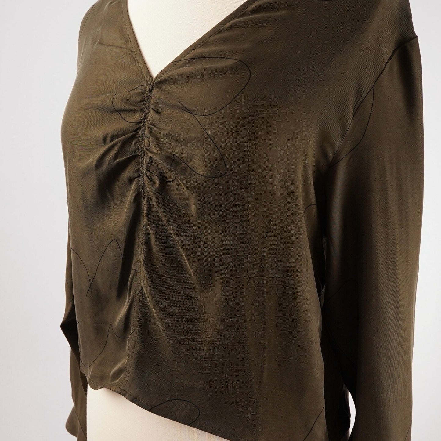 Madewell Brushed Ruched-Front Top Expedition Green - 8