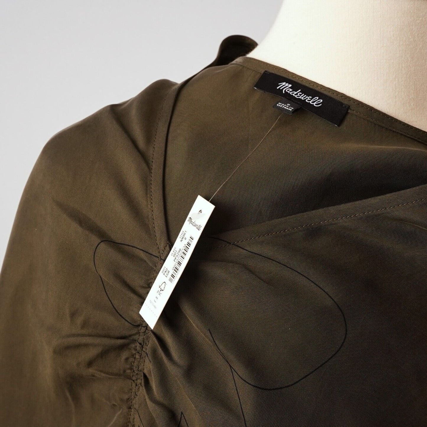 Madewell Brushed Ruched-Front Top Expedition Green - 8