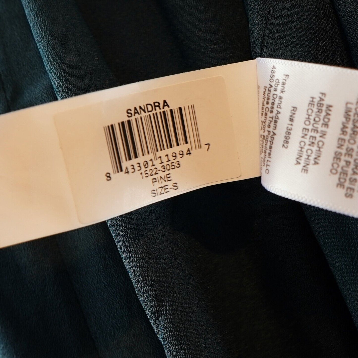 Dress the Population Sandra Plunge Crepe Trumpet Gown in Pine Green - S