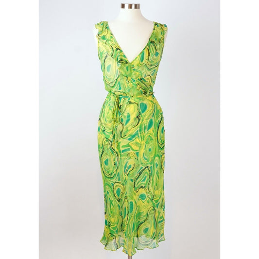 Betsey Johnson Sheer Silk Midi Wrap Dress - L