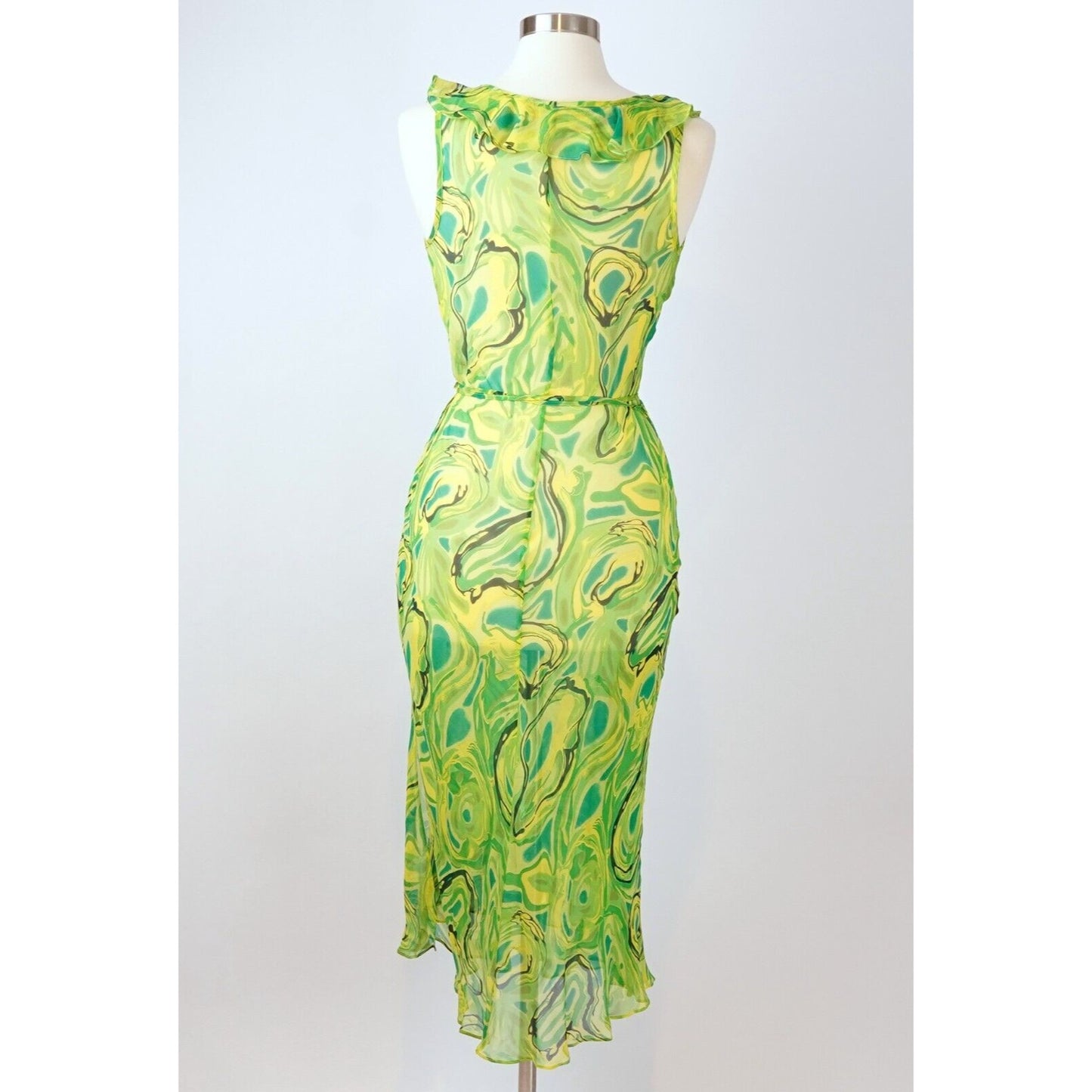 Betsey Johnson Sheer Silk Midi Wrap Dress - L