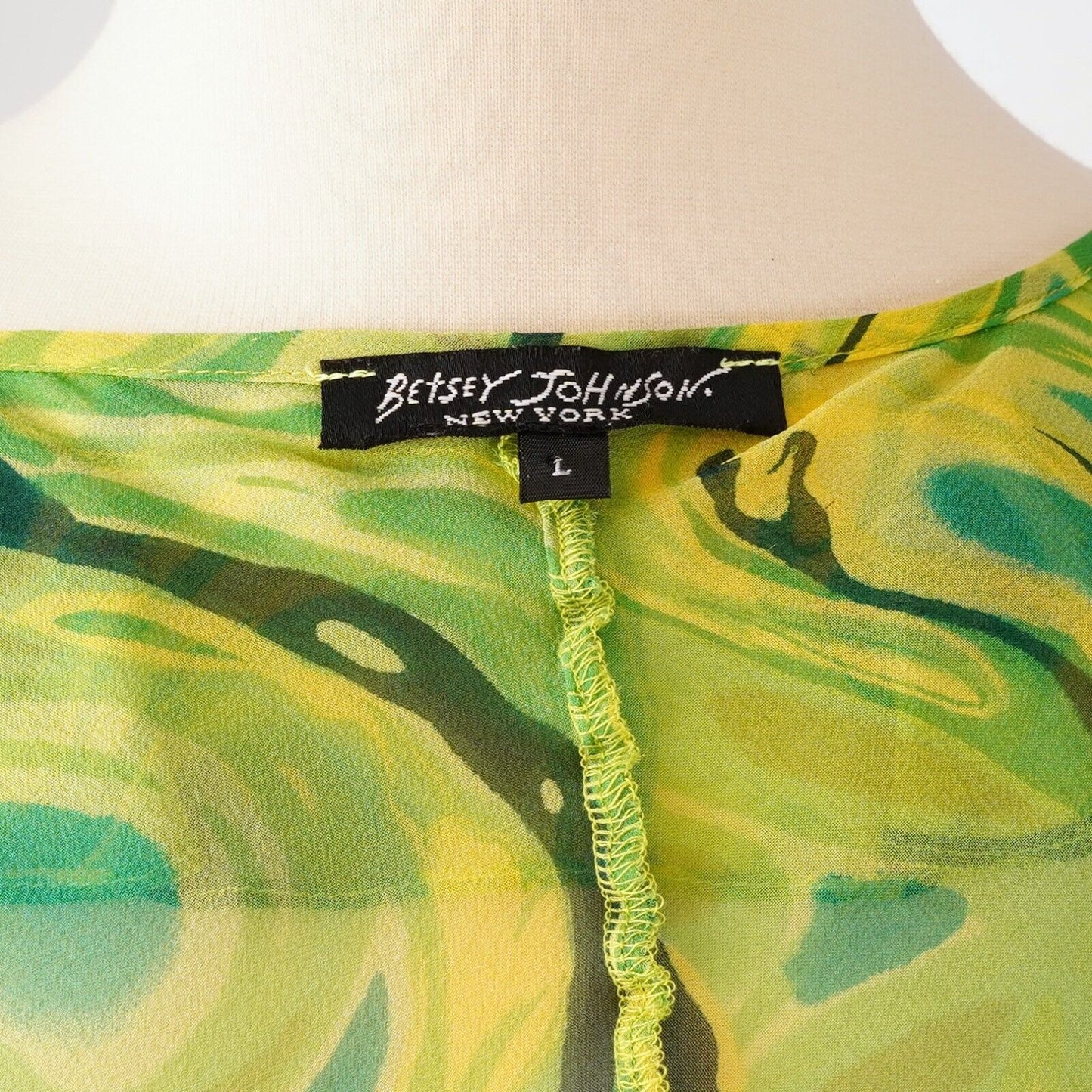 Betsey Johnson Sheer Silk Midi Wrap Dress - L