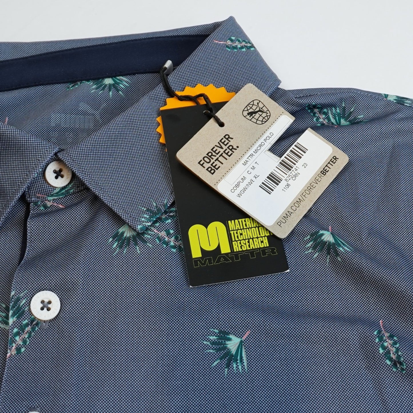 Puma MATTR Micro Polo Golf Shirt Navy Palm - XL