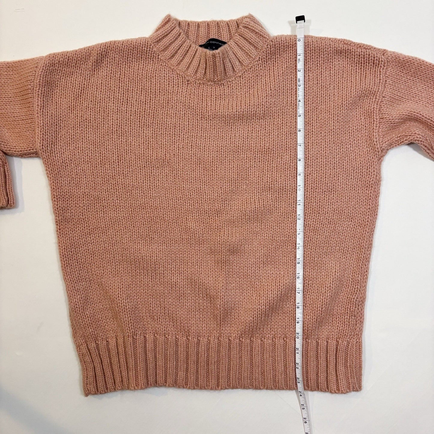 French Connection Blush Pink Knit Mock-Neck Knit Sweater - S