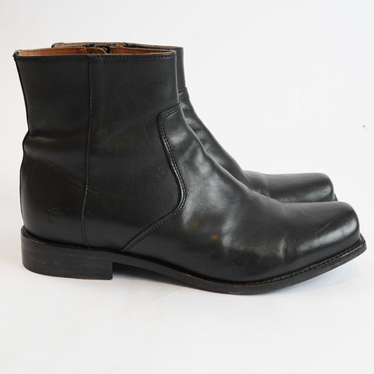 FRYE Black Leather Inside Zip Ankle Boots - 10