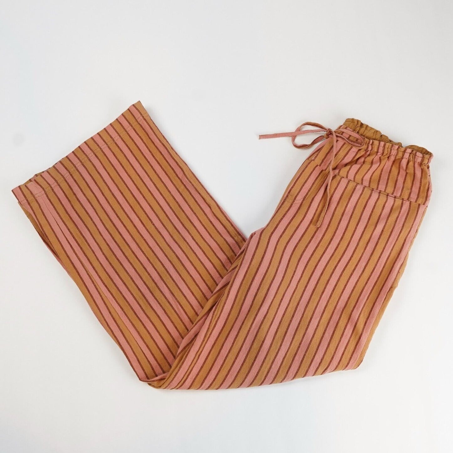 Free People Hudson Canyon Stripe Wide Leg Pants Brown Combo - M