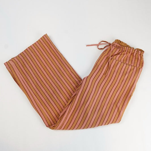 Free People Hudson Canyon Stripe Wide Leg Pants Brown Combo - M
