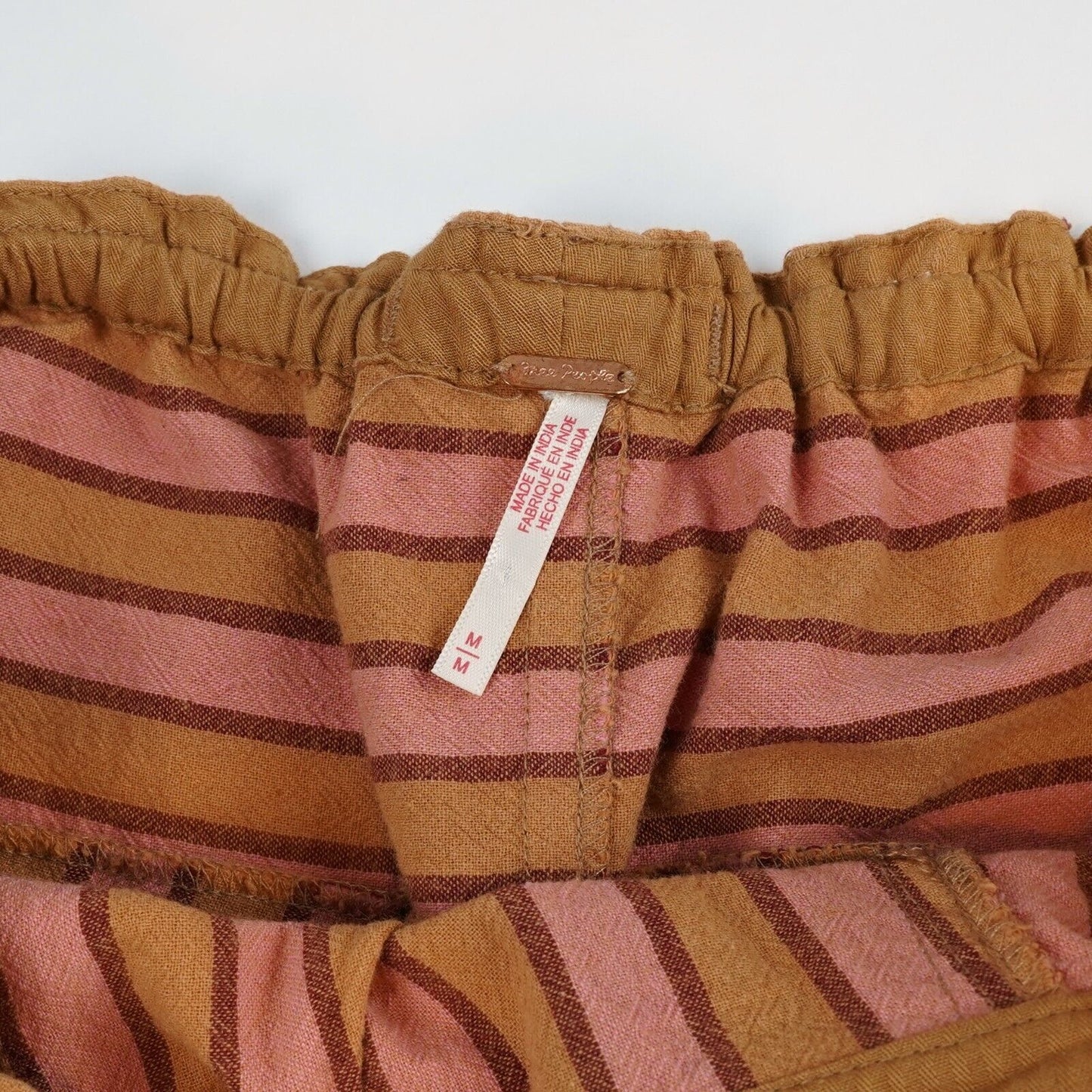 Free People Hudson Canyon Stripe Wide Leg Pants Brown Combo - M