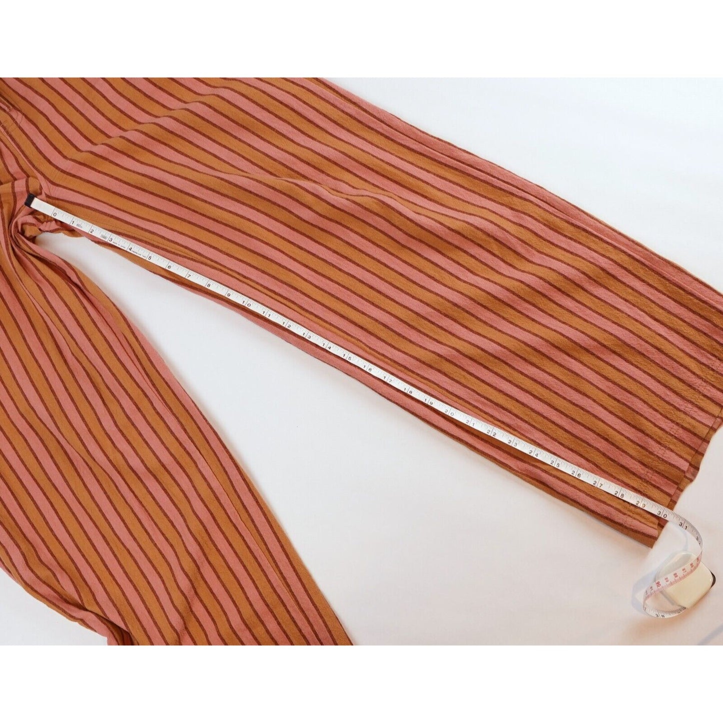 Free People Hudson Canyon Stripe Wide Leg Pants Brown Combo - M