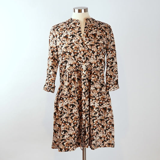 Tuckernuck Royal Mini Cotton Poplin Stretch Shirt Dress Woodrose Print - S
