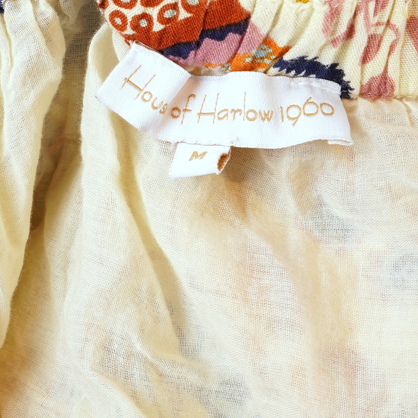 House of Harlow Tiered Floral Flutter Sleeve Midi Dress - M