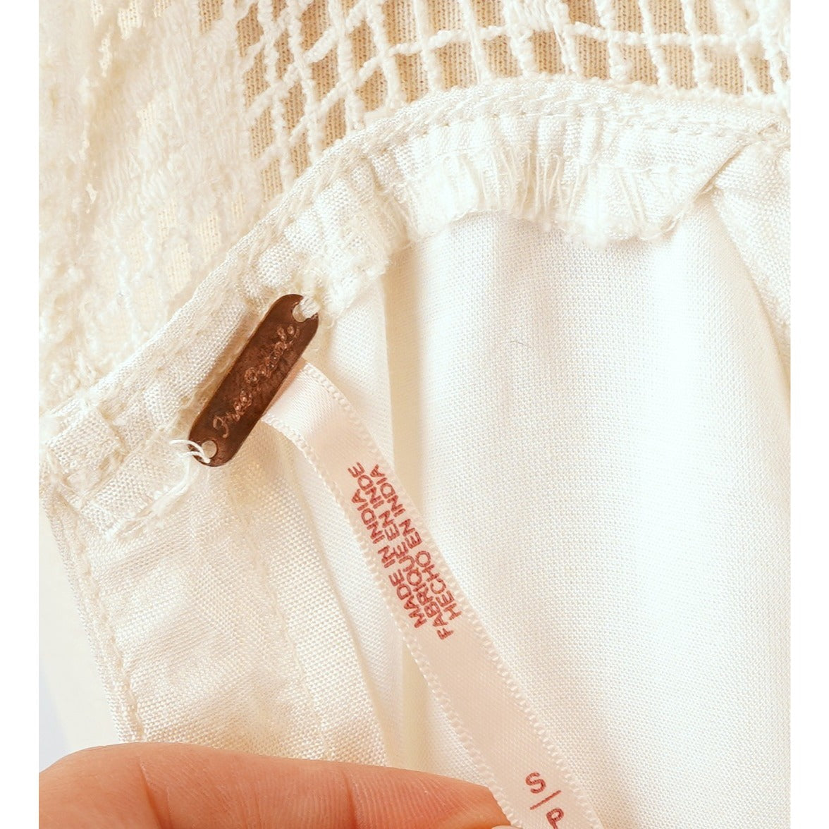 Free People Anna Twofer Lace Sheer Ruffles Crochet Overlay Mini Dress - S