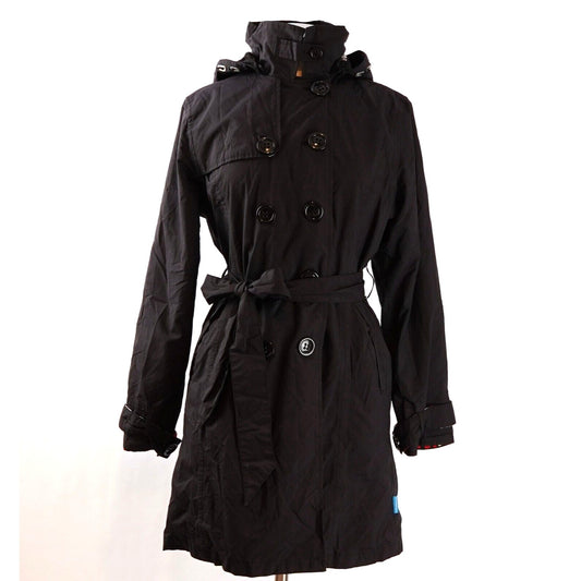 Happy Rainy Days Black Hooded Rain Jacket - L