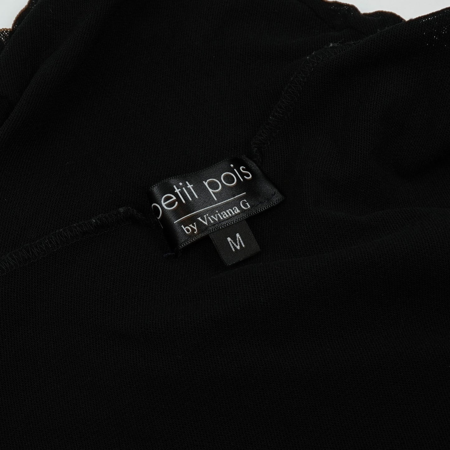 Petit Pois x Viviana G Sleeveless High Collar Top Black Mesh - M