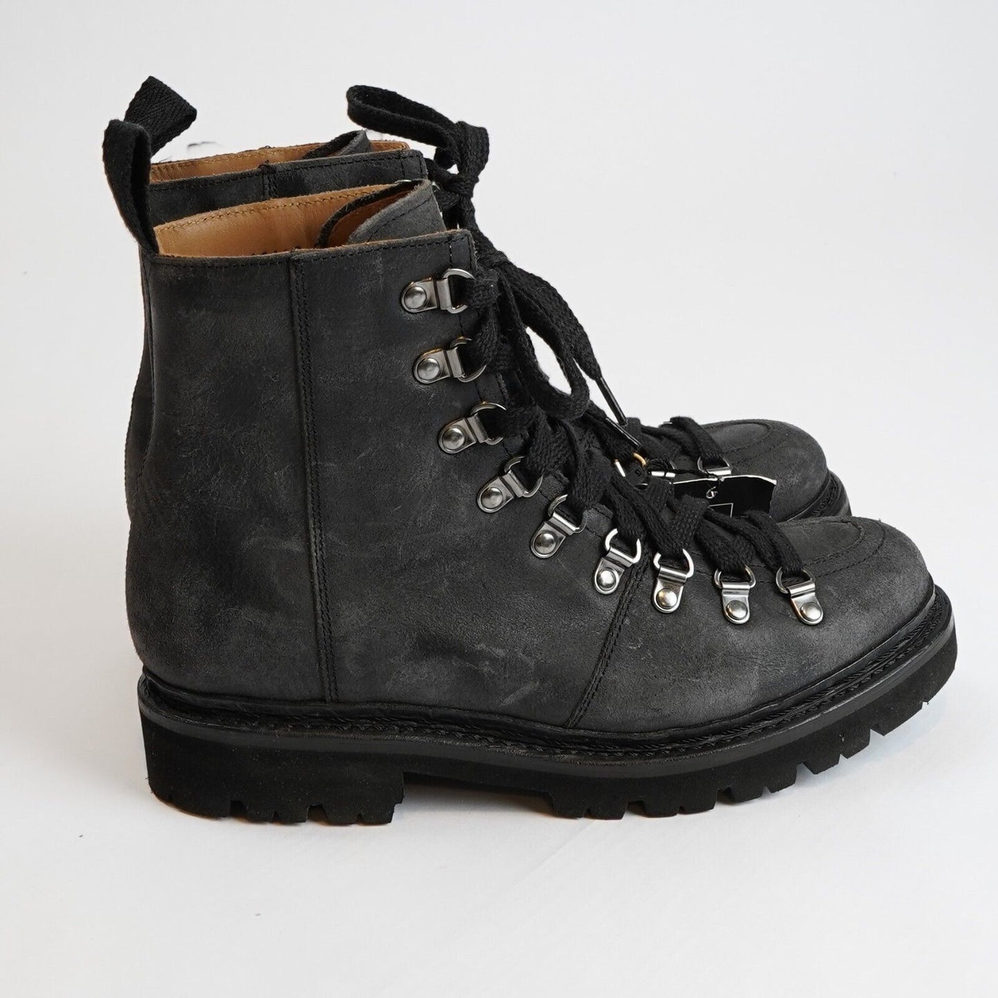 Grenson Nanette Boots Distressed Black Leather - 8.5