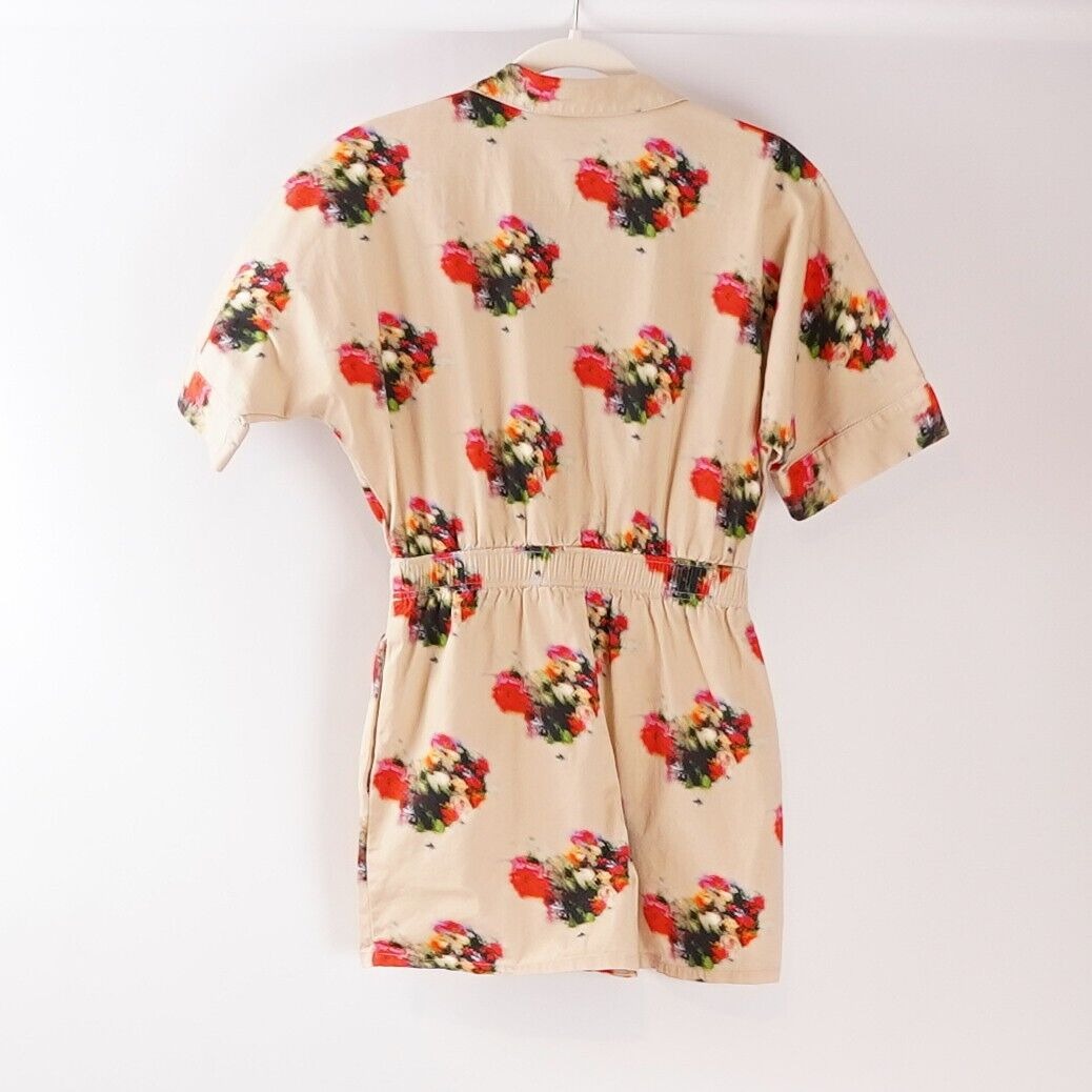 Adam Lippes Blurry Floral Short Sleeve Romper - 2