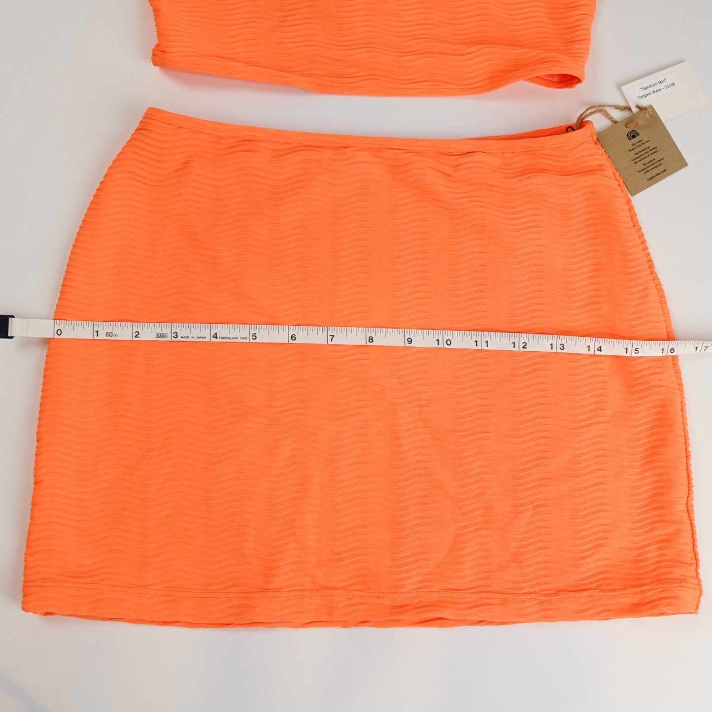 Toast Swim Tube Bikini Top & Skirt in Tangelo Wave - S