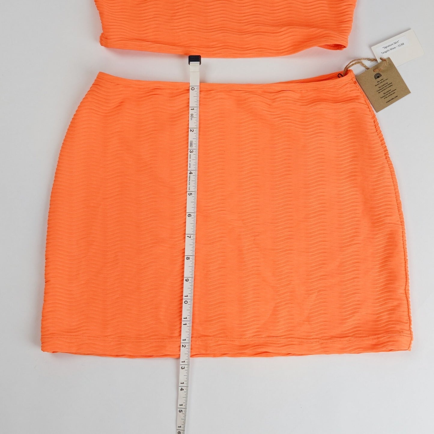 Toast Swim Tube Bikini Top & Skirt in Tangelo Wave - S