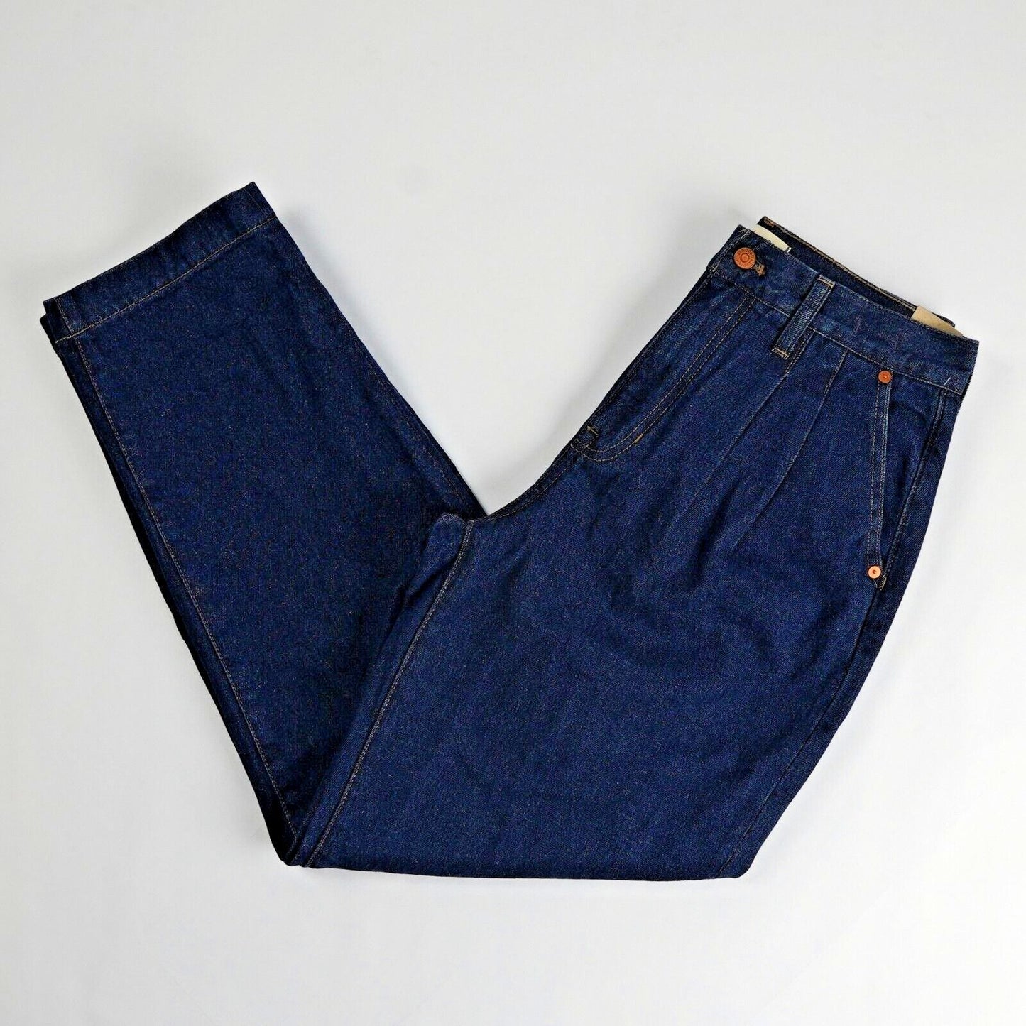 Madewell Baggy Straight Jeans in Woodham Wash: Pleated Edition - 29