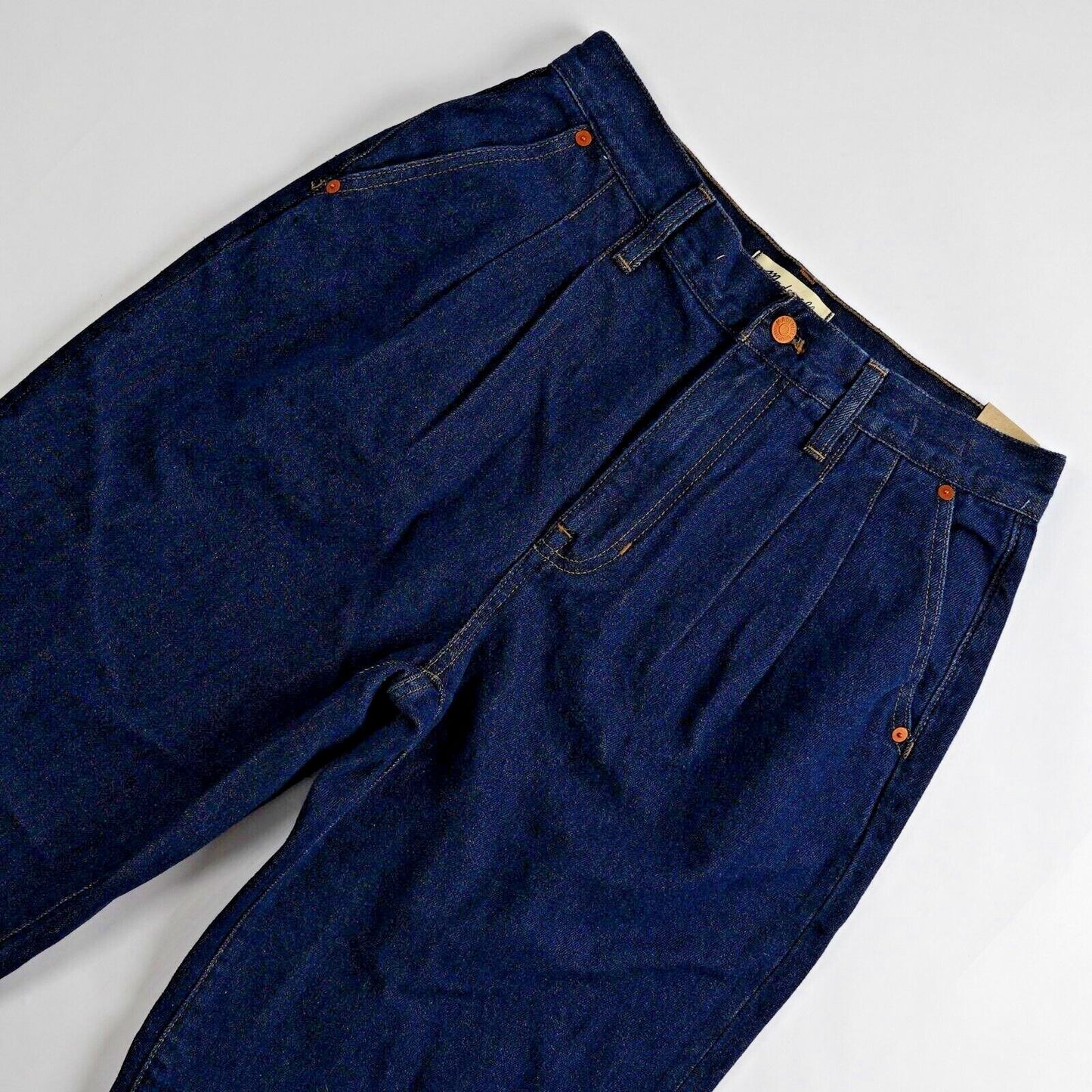 Madewell Baggy Straight Jeans in Woodham Wash: Pleated Edition - 29