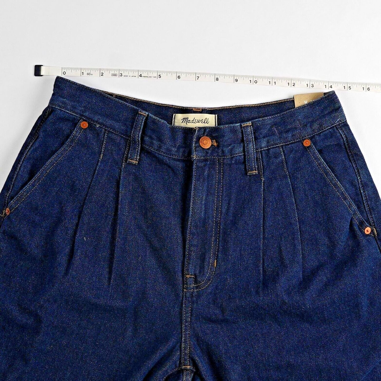 Madewell Baggy Straight Jeans in Woodham Wash: Pleated Edition - 29