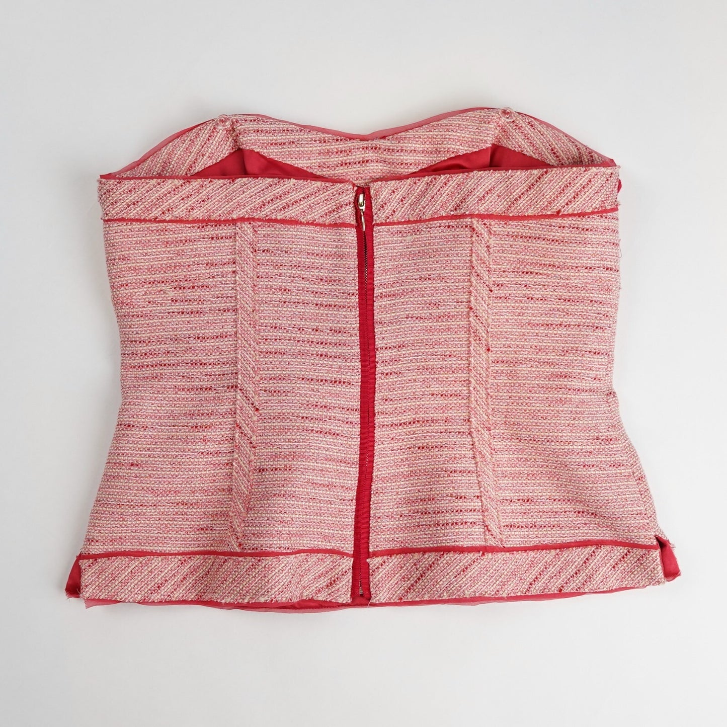 White House Black Market Pink Tweed Bustier Corset Optional Straps - 6