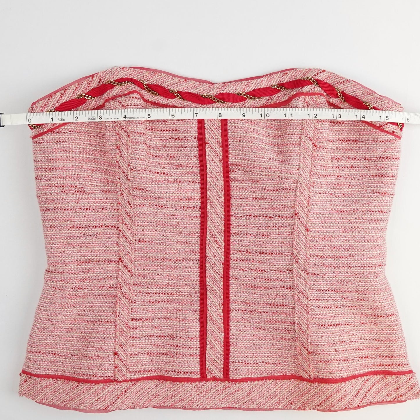 White House Black Market Pink Tweed Bustier Corset Optional Straps - 6