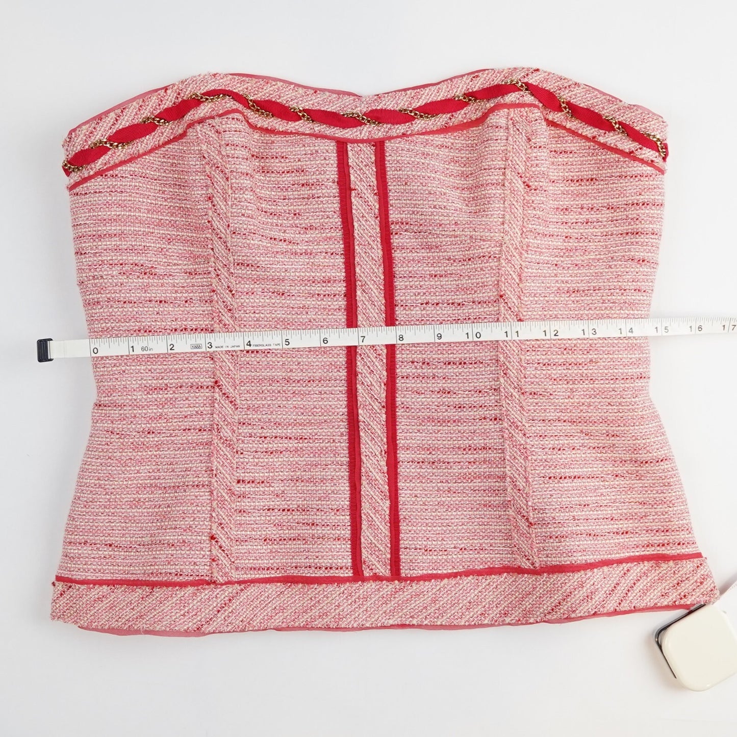 White House Black Market Pink Tweed Bustier Corset Optional Straps - 6