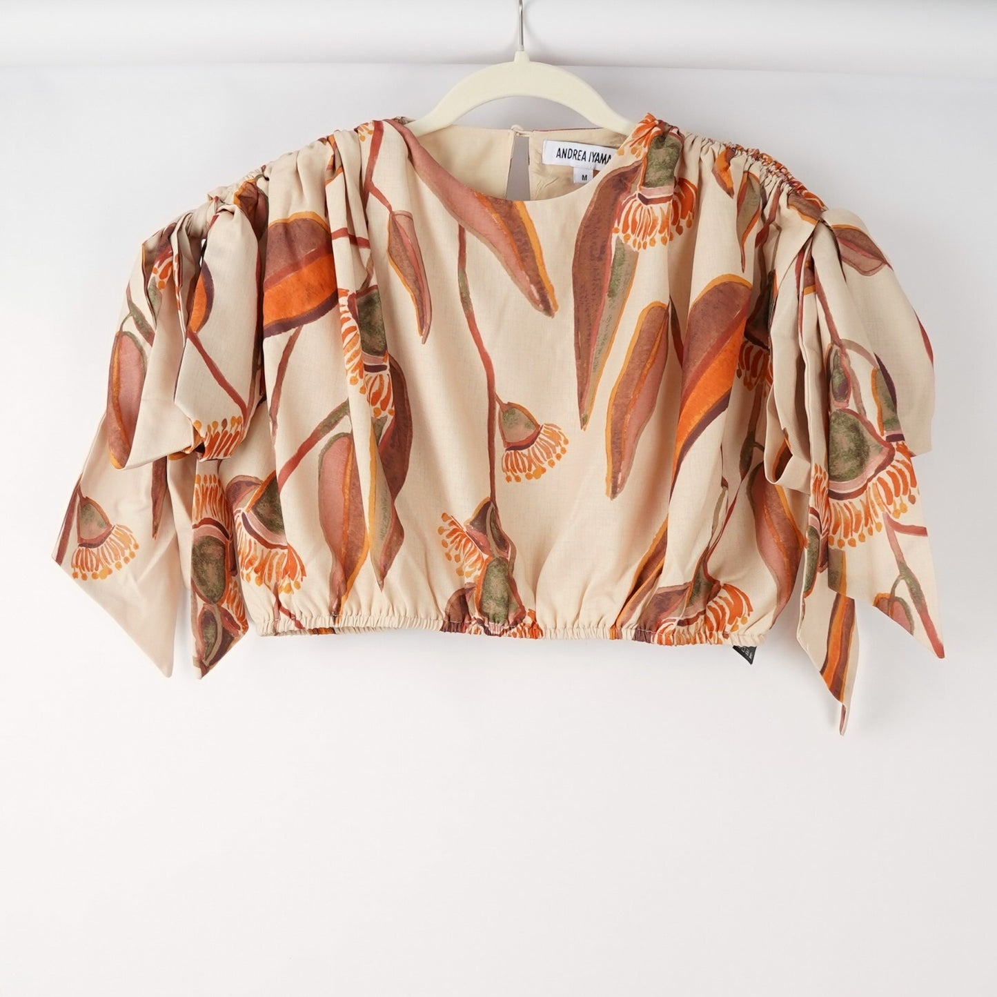 Andrea Iyamah Halima Crop Top Eucalyptus Print - M