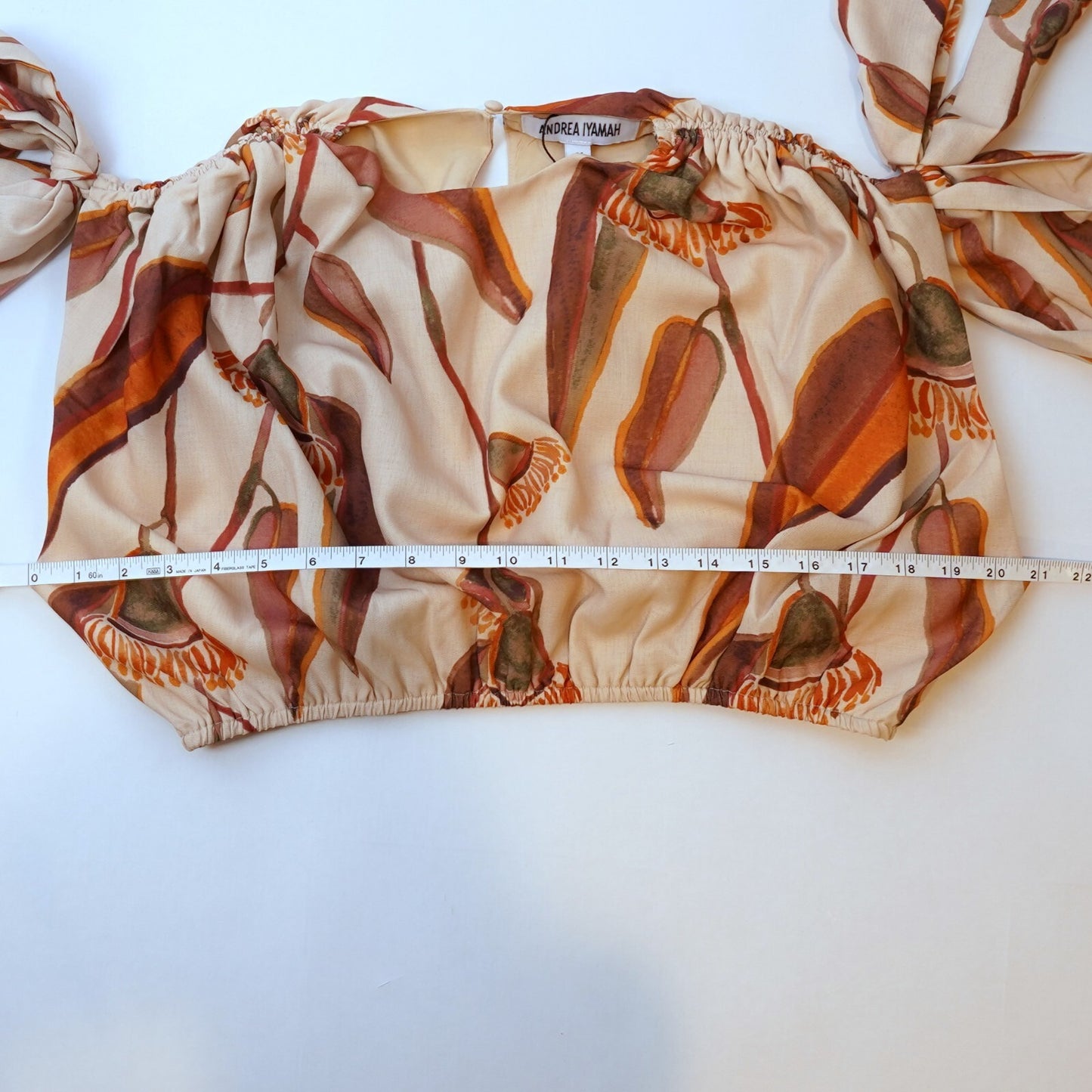 Andrea Iyamah Halima Crop Top Eucalyptus Print - M