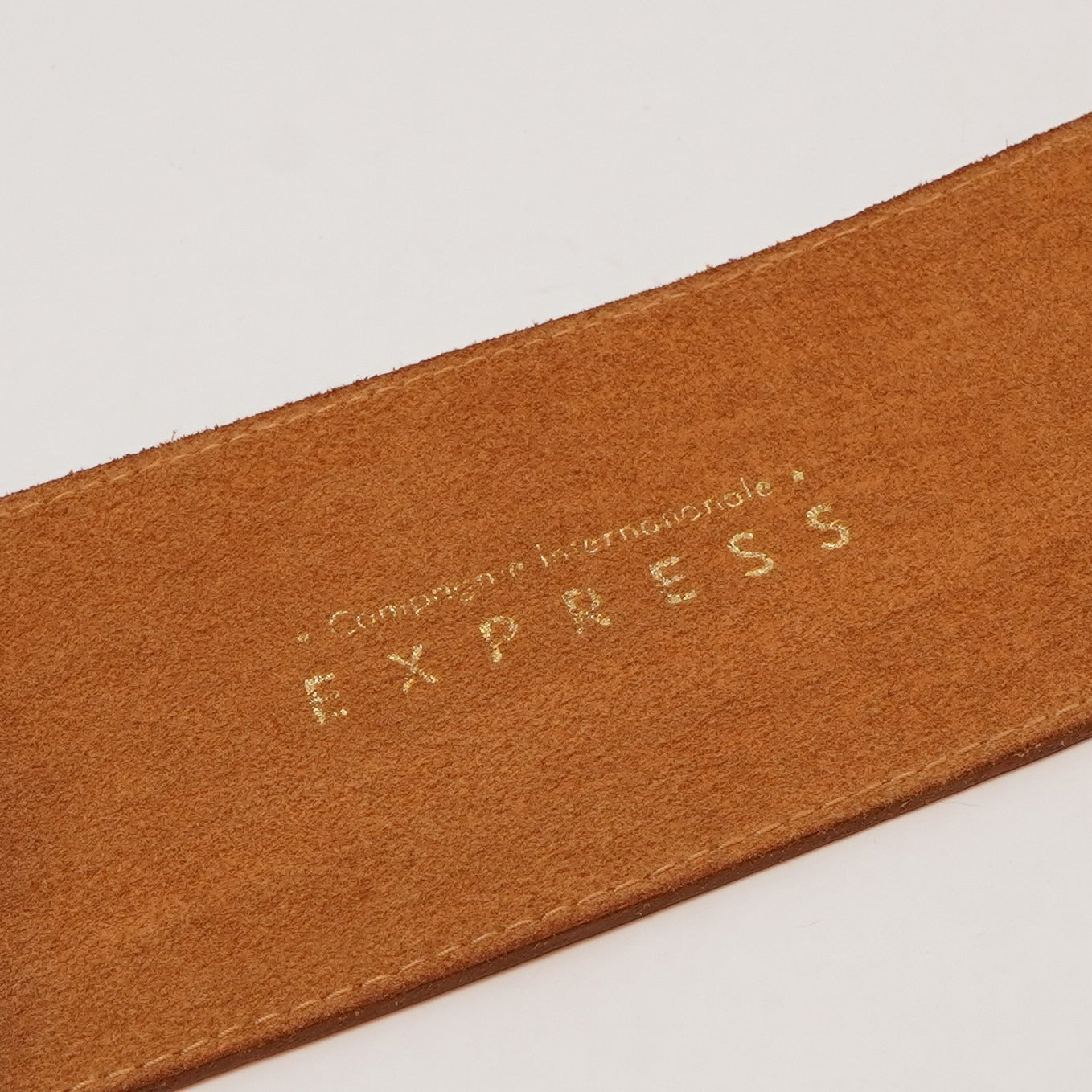 Express Vintage Chestnut Brown Croc Embossed Leather Chunky Belt - L