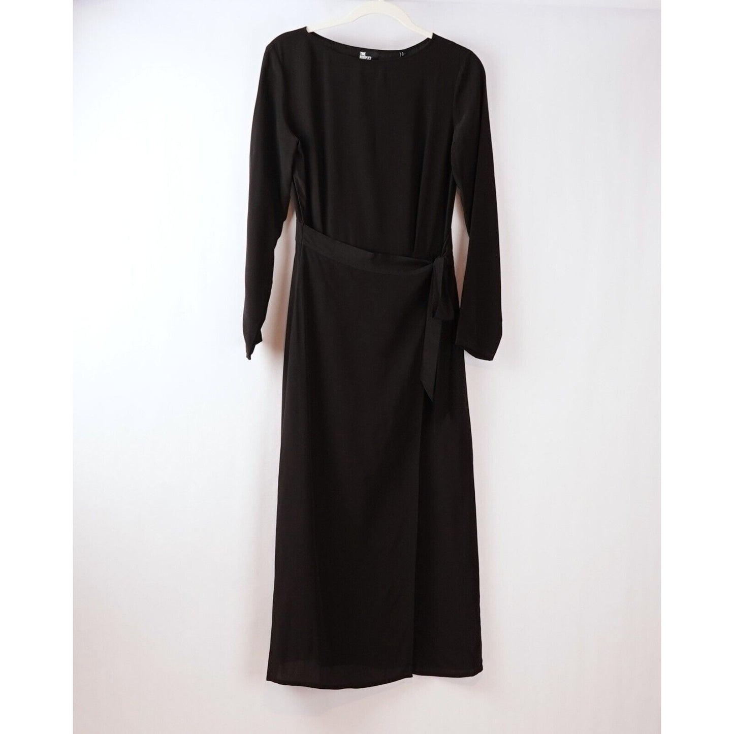 The Kooples Silk Wrap Maxi/Midi Dress with Lace Peekaboo - S