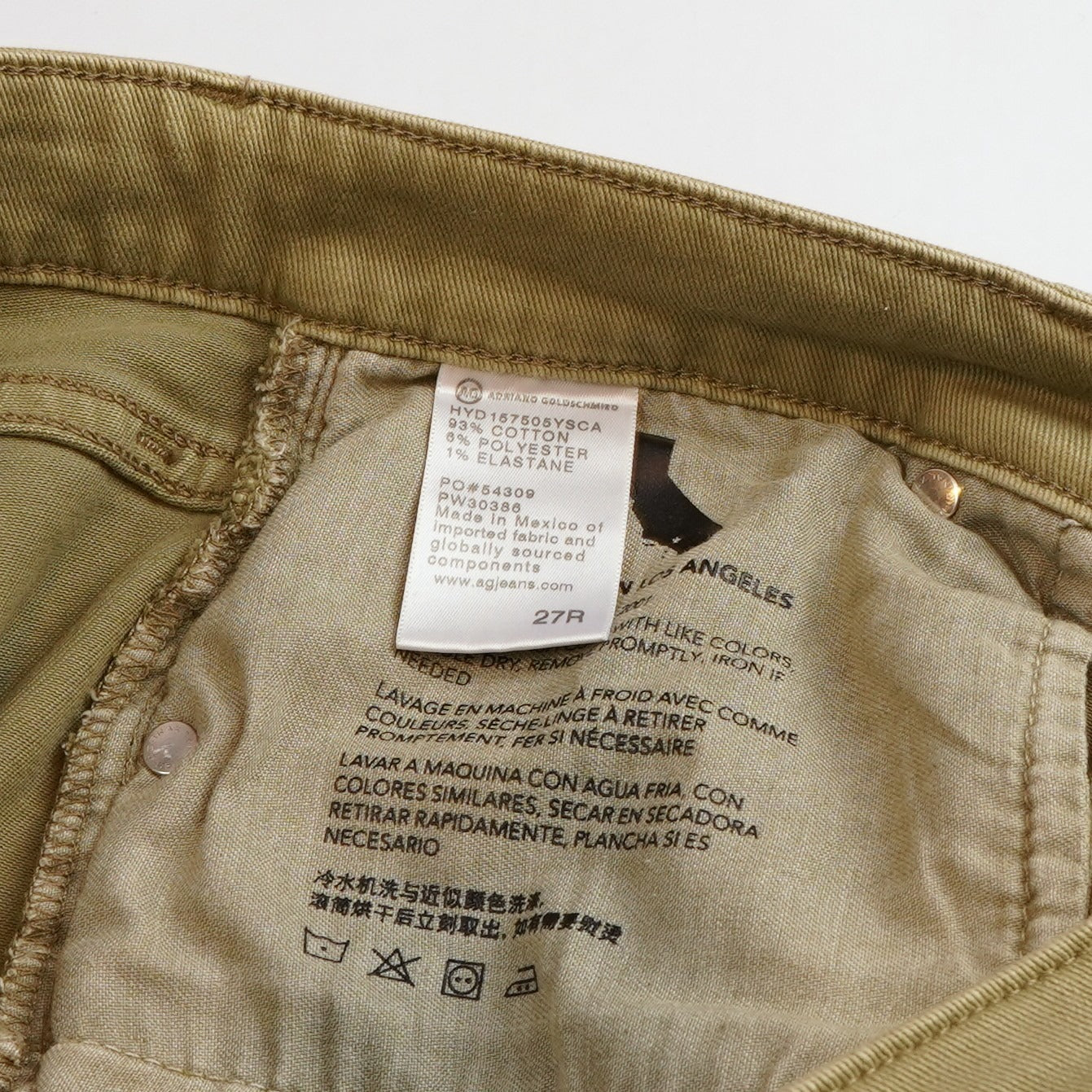 AG Adriano Goldschmied Ex Boyfriend Slouchy Slim Jeans Olive -  27