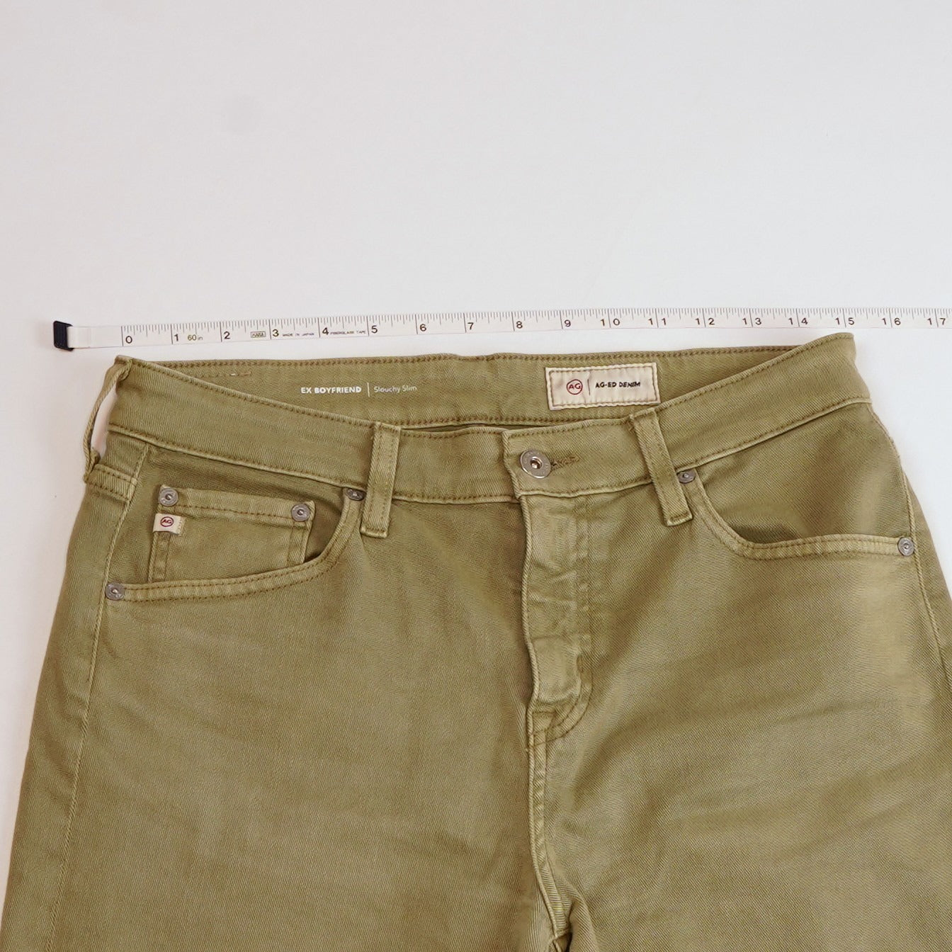 AG Adriano Goldschmied Ex Boyfriend Slouchy Slim Jeans Olive -  27