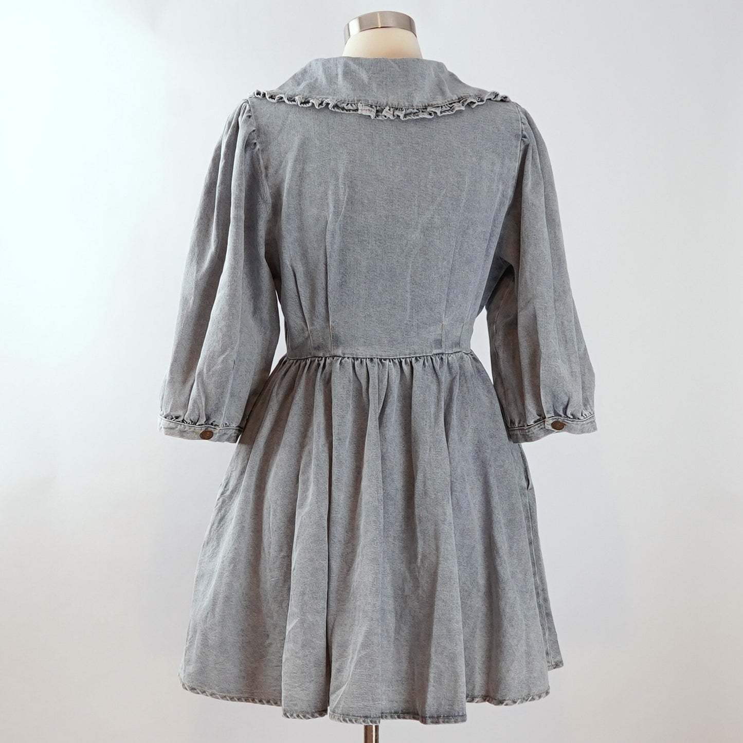 Sofie the Label Lainey Denim Mini Dress Peter Pan Collar - M