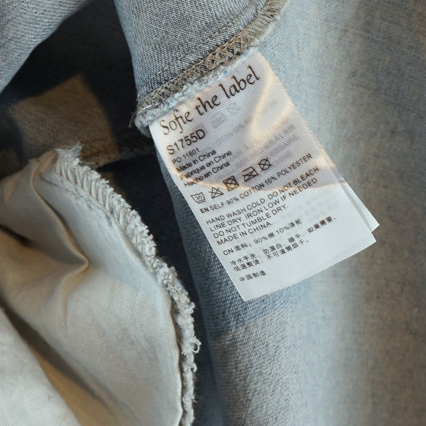 Sofie the Label Lainey Denim Mini Dress Peter Pan Collar - M