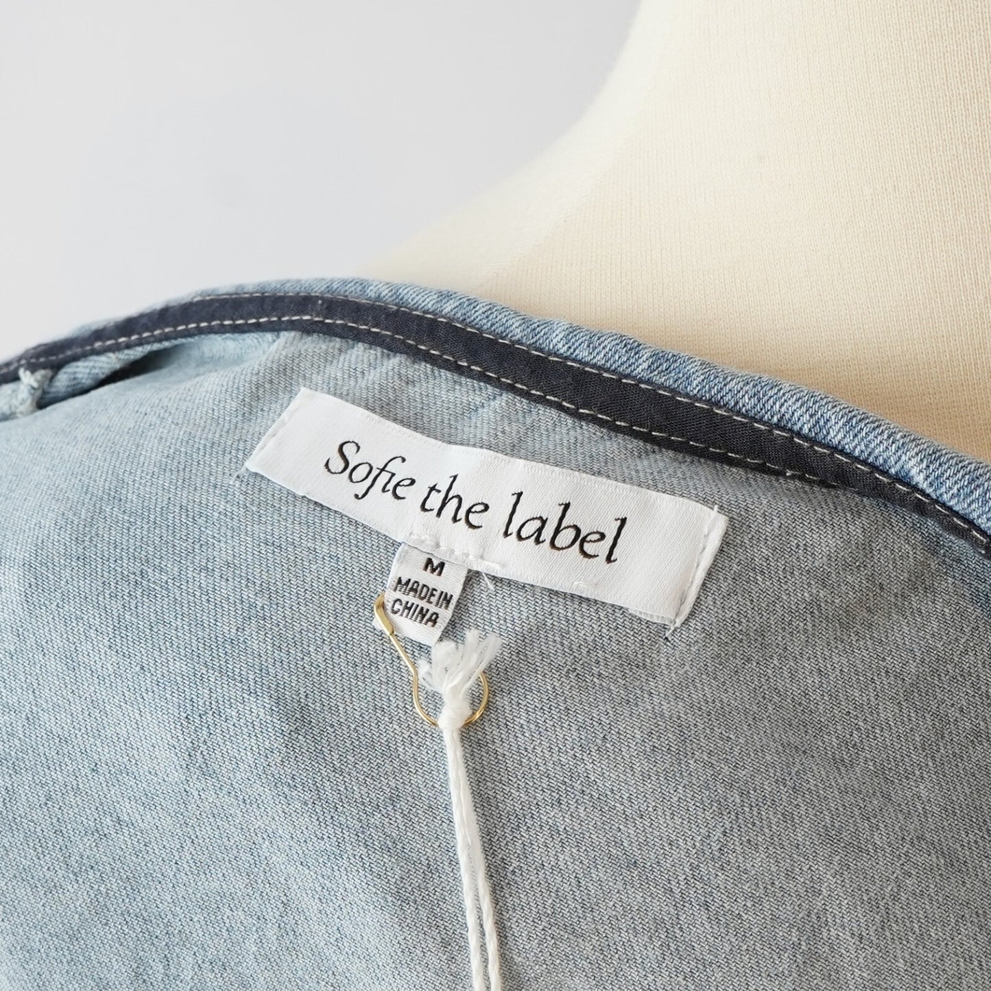 Sofie the Label Lainey Denim Mini Dress Peter Pan Collar - M