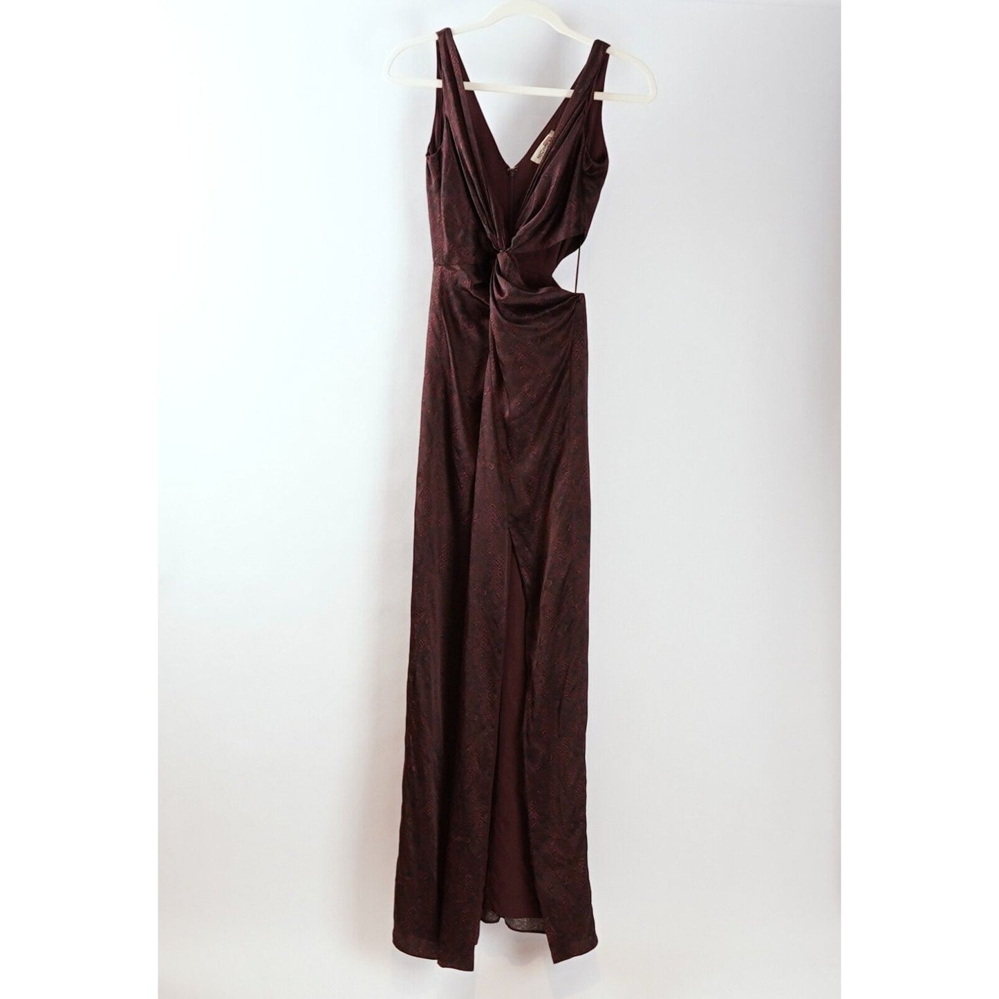 Nicholas Silvina Twist Wrap Cutout Snakeskin Gown 100% Silk - XS