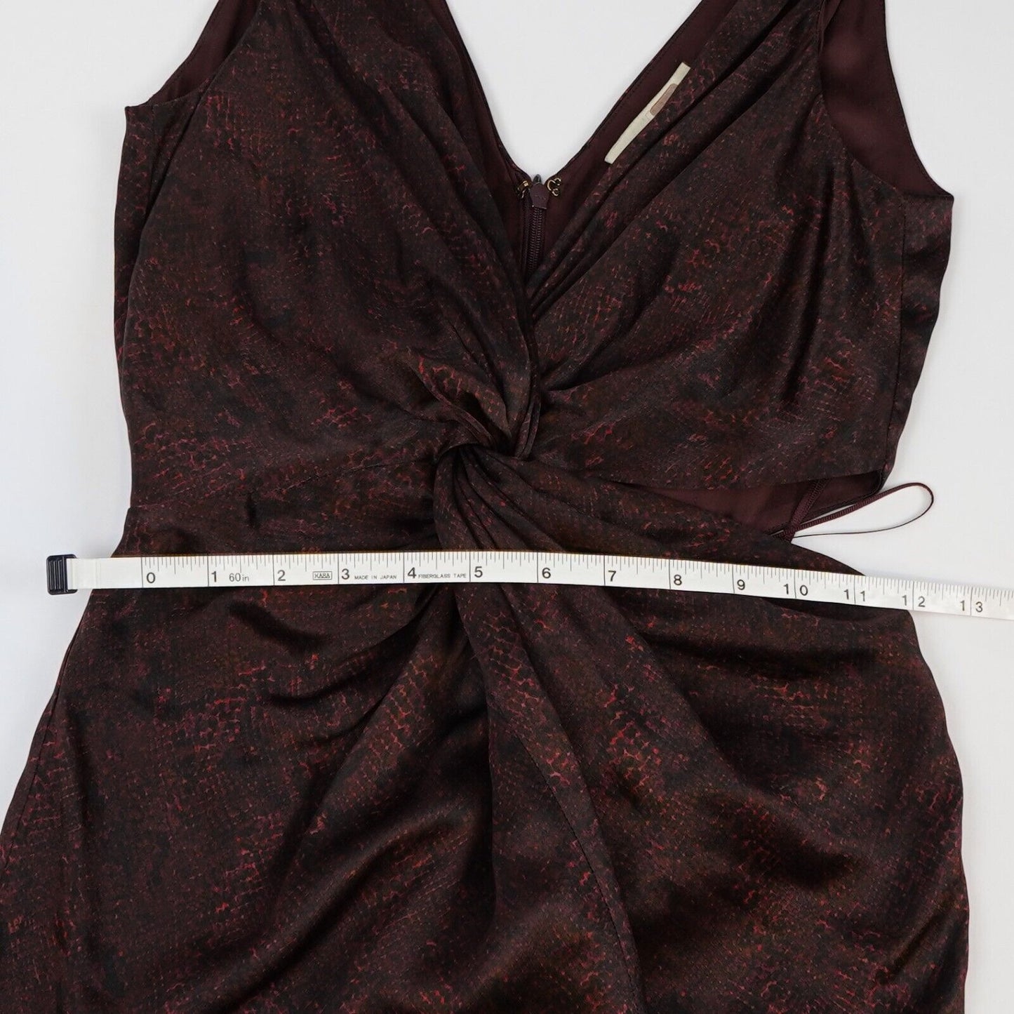 Nicholas Silvina Twist Wrap Cutout Snakeskin Gown 100% Silk - XS