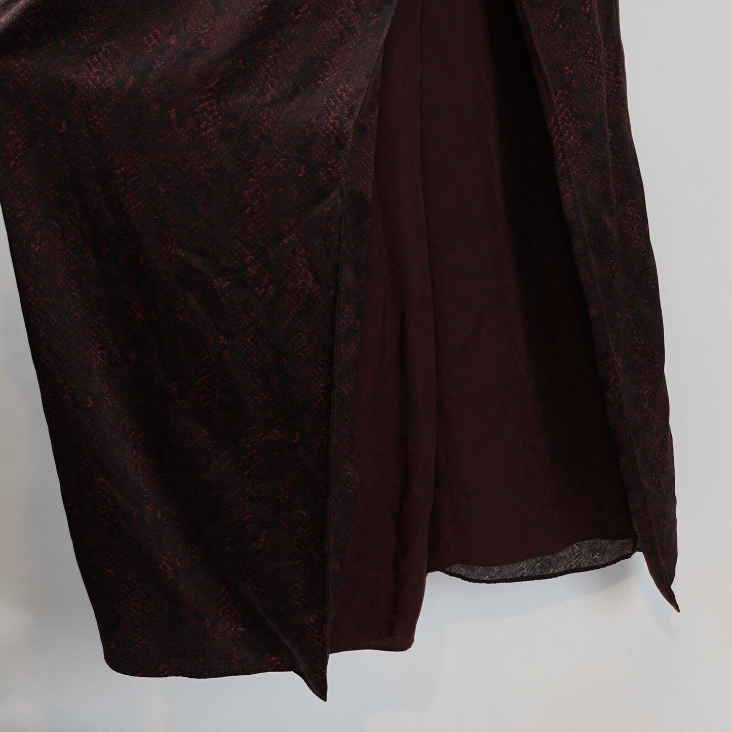 Nicholas Silvina Twist Wrap Cutout Snakeskin Gown 100% Silk - XS