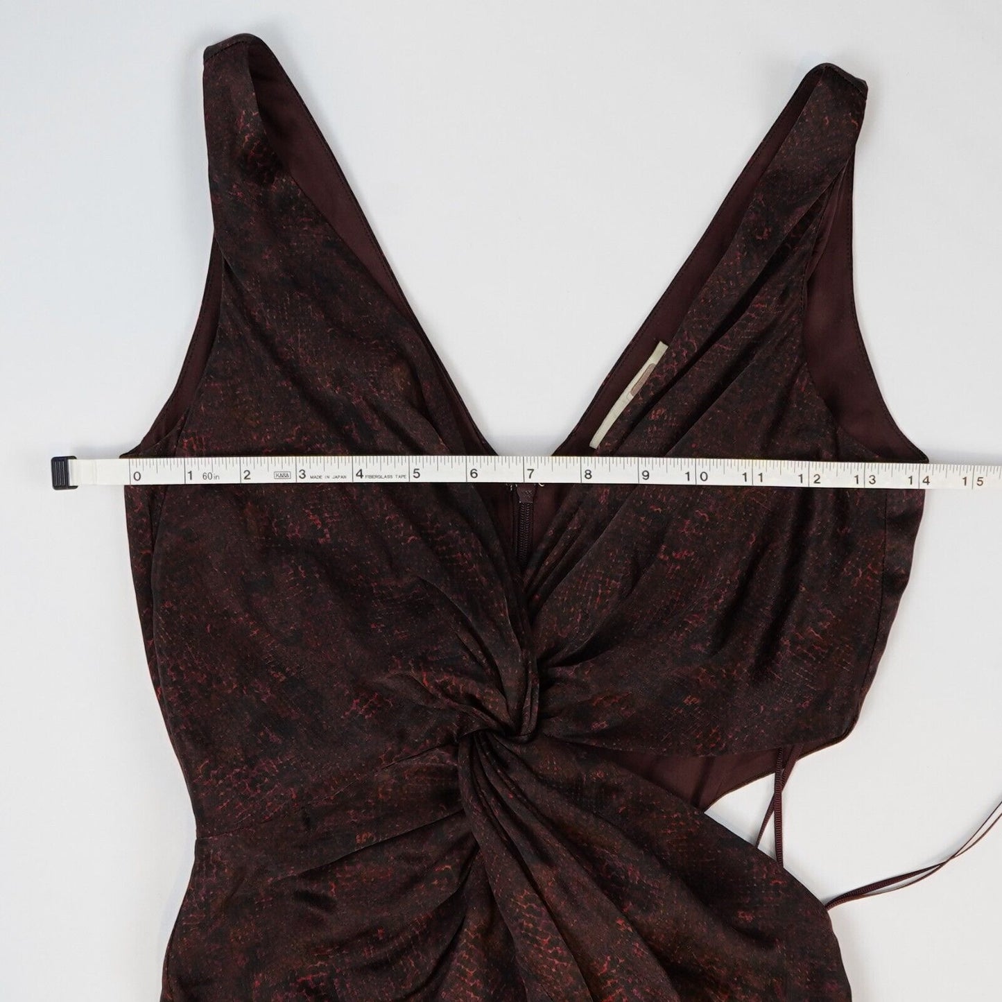 Nicholas Silvina Twist Wrap Cutout Snakeskin Gown 100% Silk - XS