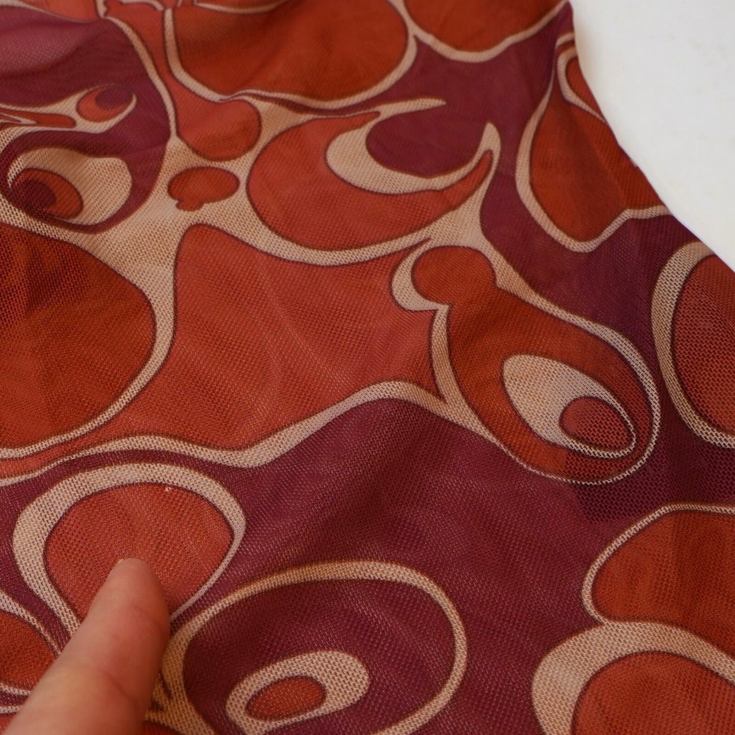 Andrea Iyamah Elle Mesh Caro Print Leotard Bodysuit - XS